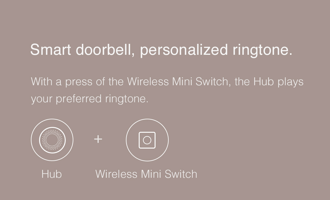 With a press of the Wireless Mini Switch, the Hub plays your preferred ringtone.