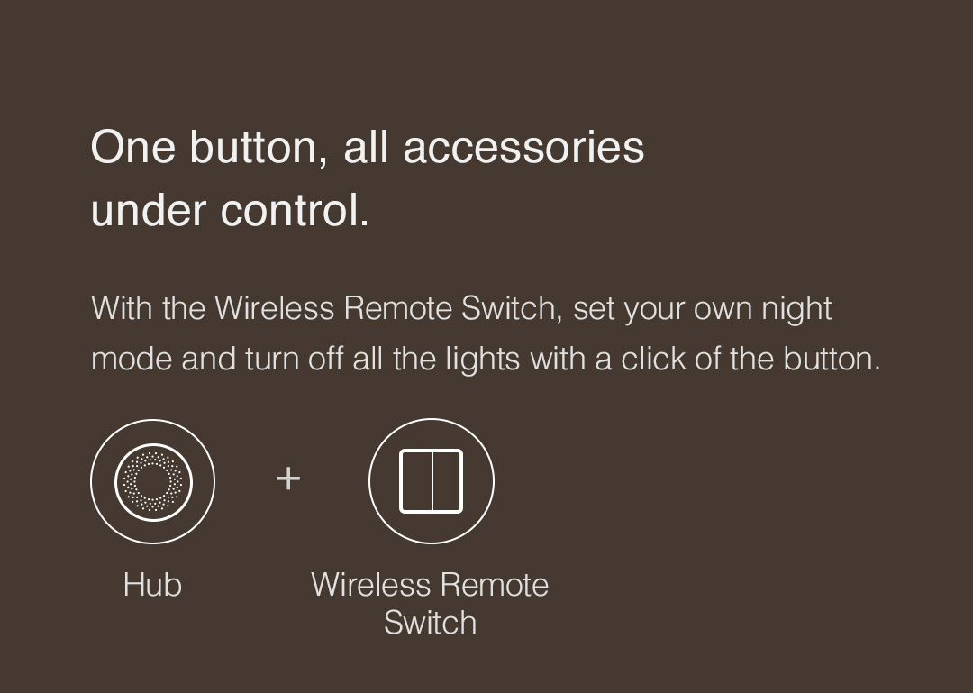With the Wireless Remote Switch, set your own night mode and turn off all the lights with a click of the button.