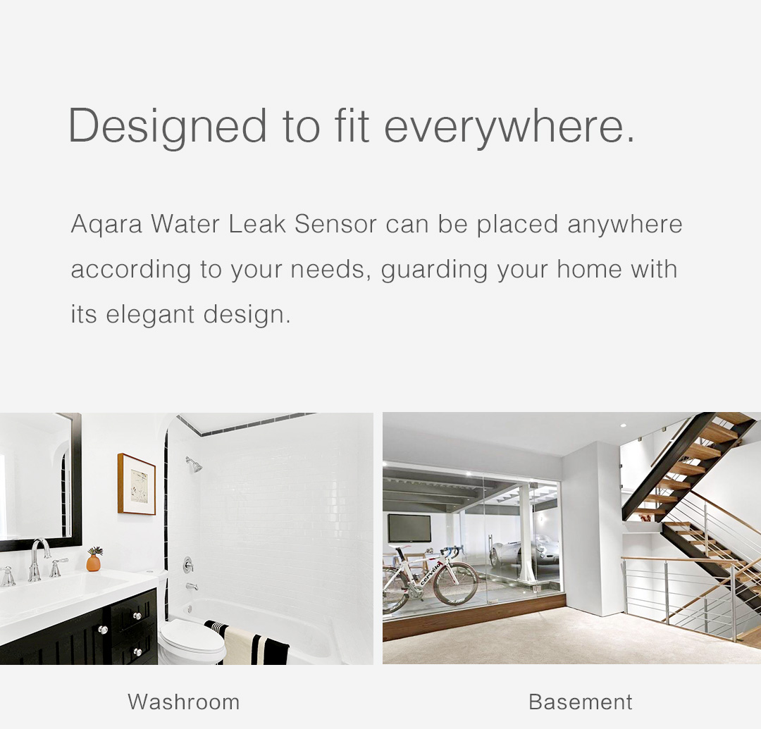 Aqara flooding sensor can be placed anywhere, guarding your home with its elegant design.